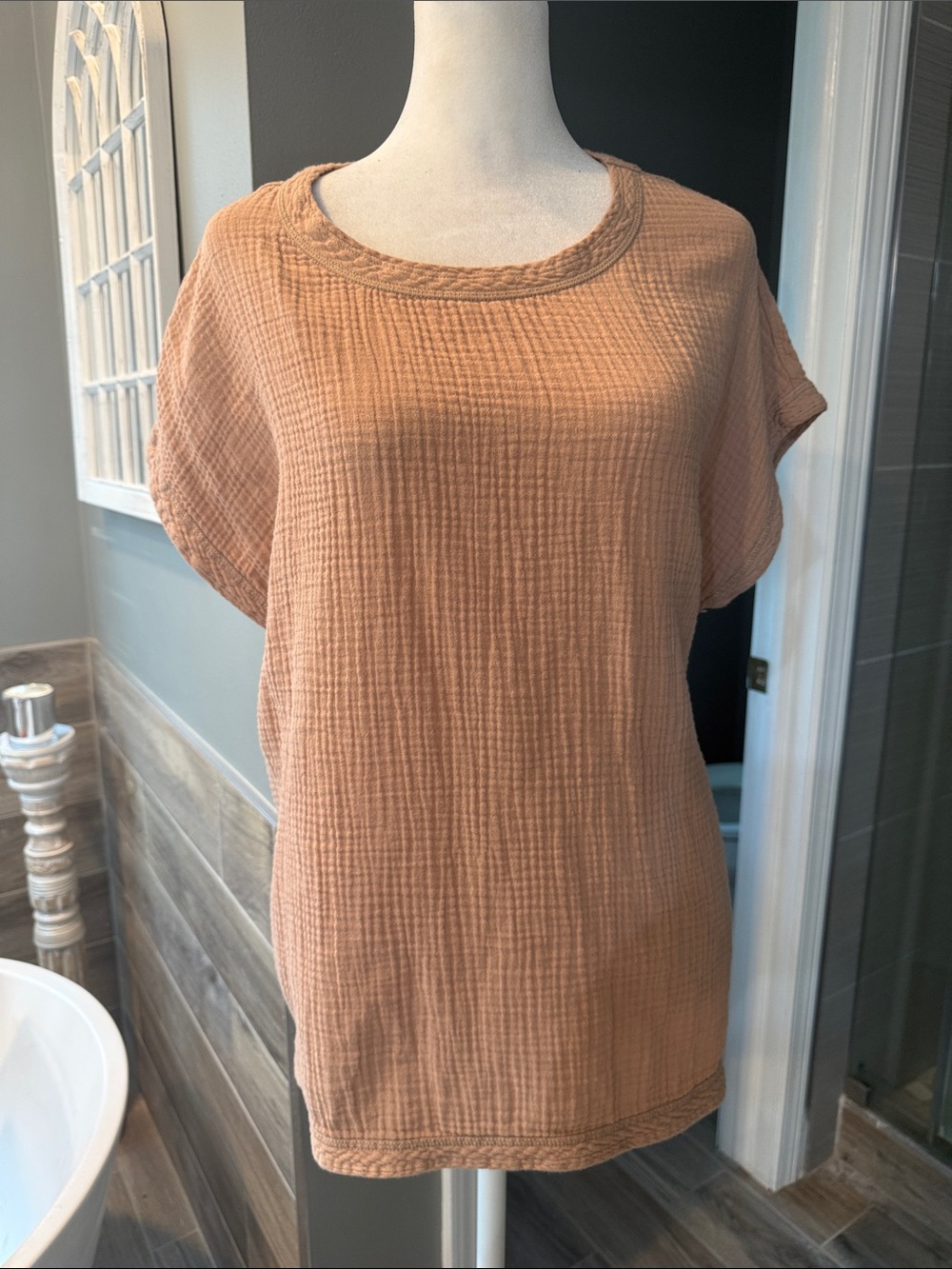 Faherty Dream Organic Cotton Gauze T-Shirt Short Sleeve Women's Size Medium‎ - Picture 2 of 8